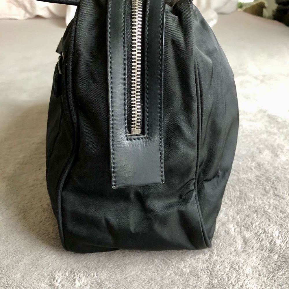 Vintage Prada Tessuto Black Nylon Front Zipper Pocket Mini Boston Bag - Picture 3 of 16